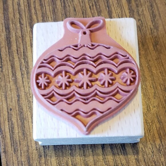 Tulip Shaped Christmas Ornamant Wood Mounted Rubber Stamp - Picture 4 of 8